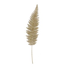 Gold Glittered Leather Fern Leaf Spray, 26.25 Inches (12 Spray Per Bag) SALE ITEM